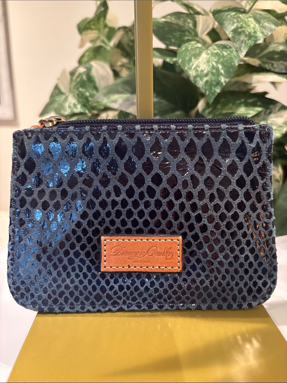 Dooney & Bourke Navy Snake-Print Pouch